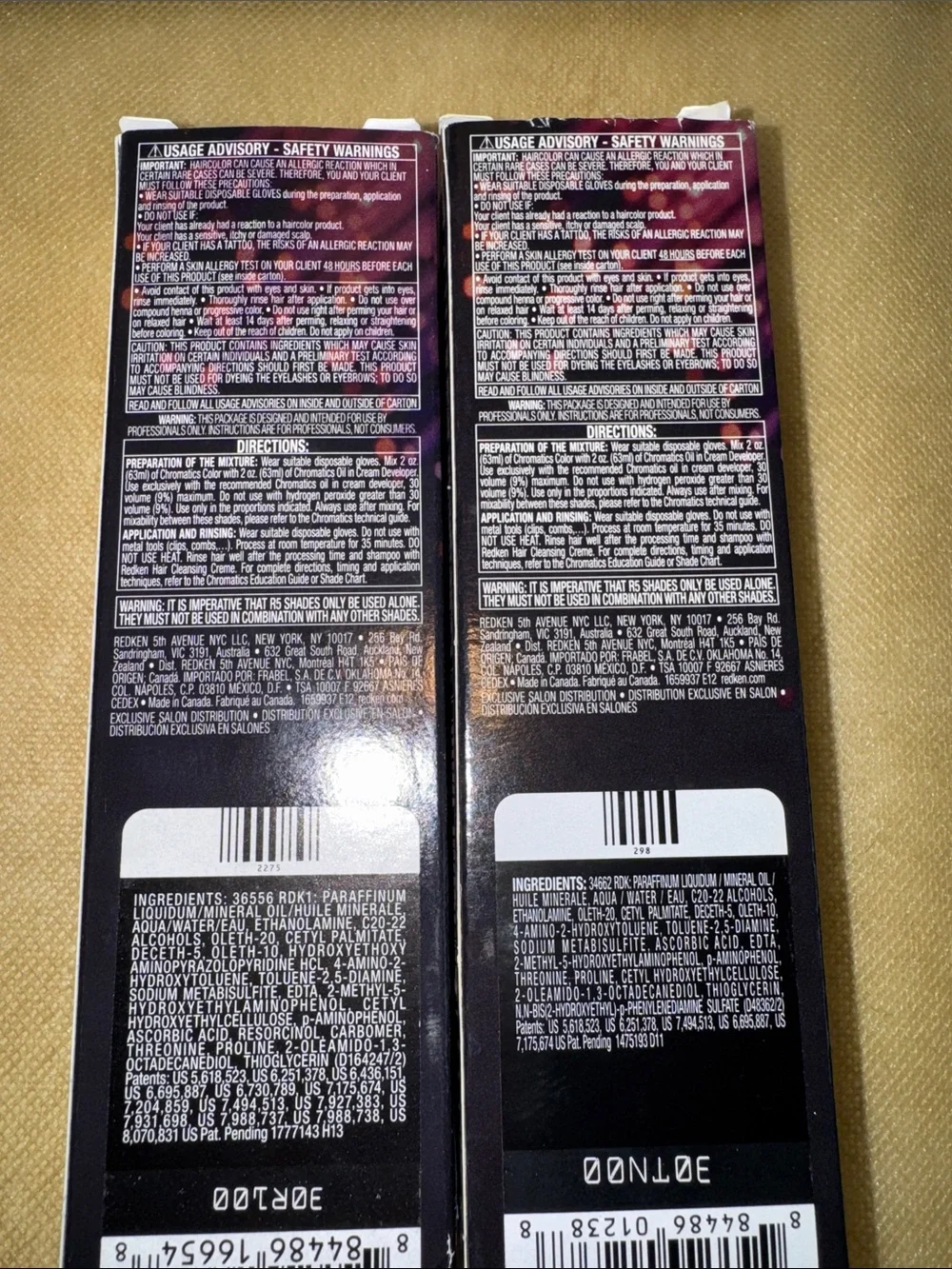 Redken Chromatics Hair Color Tube and Boxes - Purple and Black